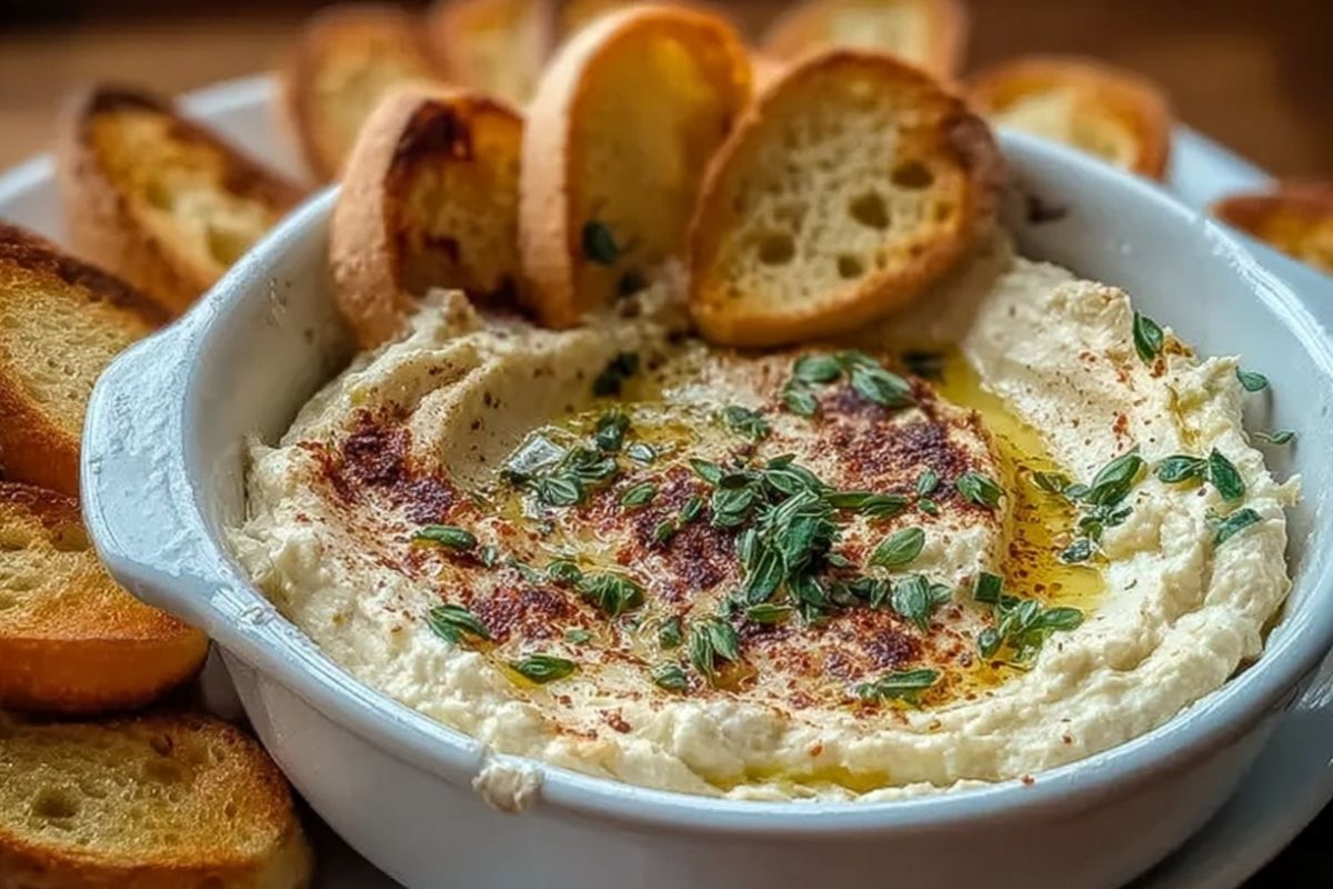 Warm Boursin Dip with Crostini